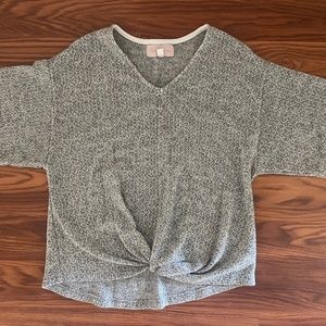 Anthropologie Woven Grey Shirt